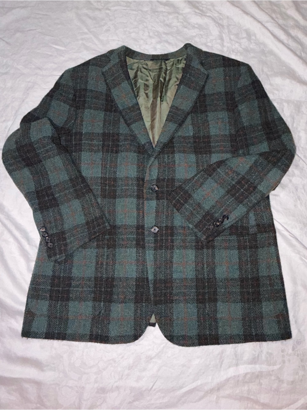 RARE Brooks Brothers Harris Tweed 100% pure new wool Sport Coat Blazer plaid USA